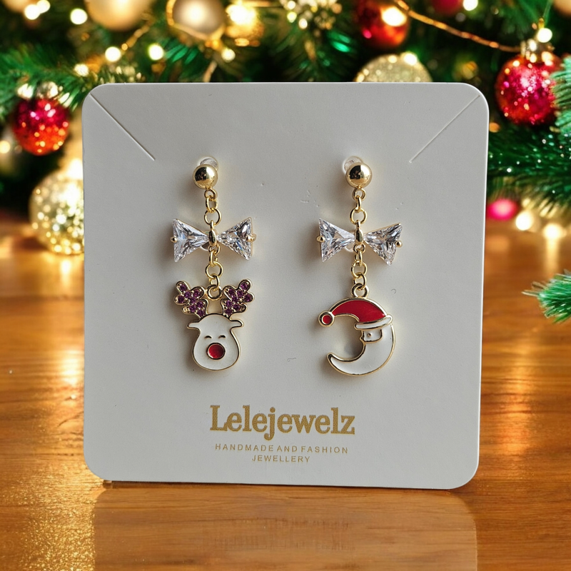 18K Gold Plated Duo Christmas Earrings