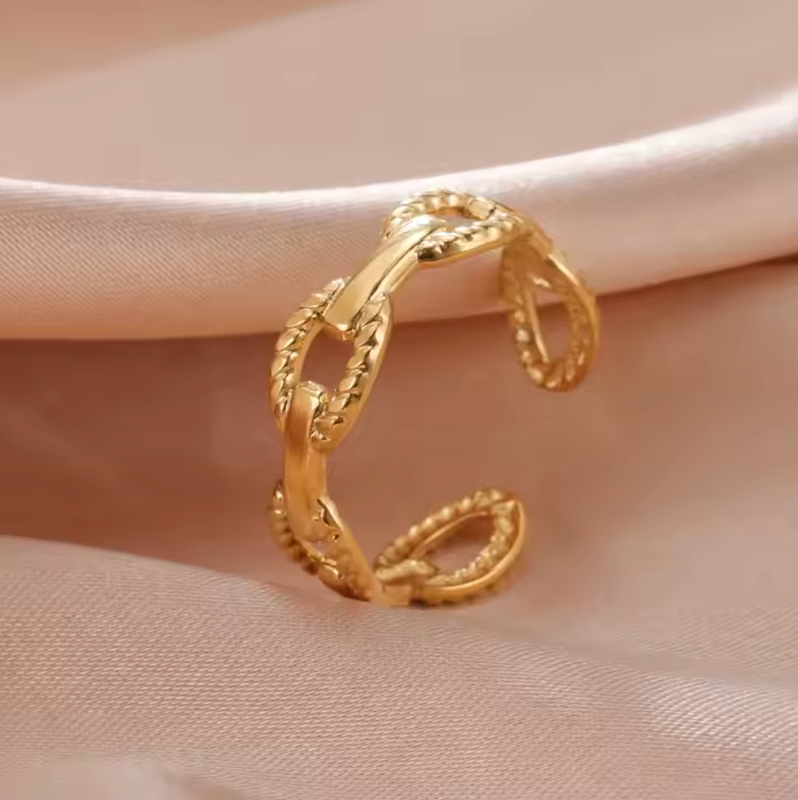Waterproof Textured Oval Linda Ring
