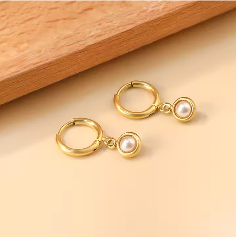 Waterproof Pearl Charm Kathy Hoops