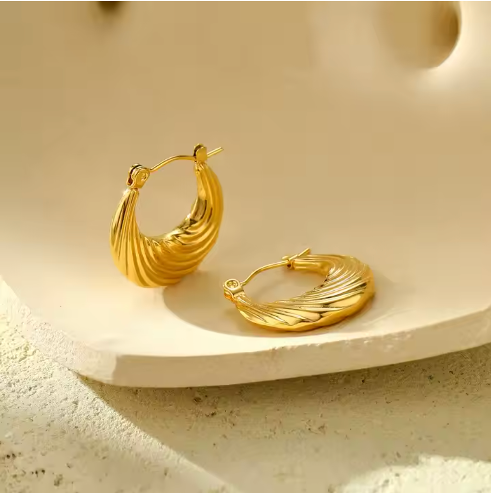 Waterproof Wavy Wendy Hoops