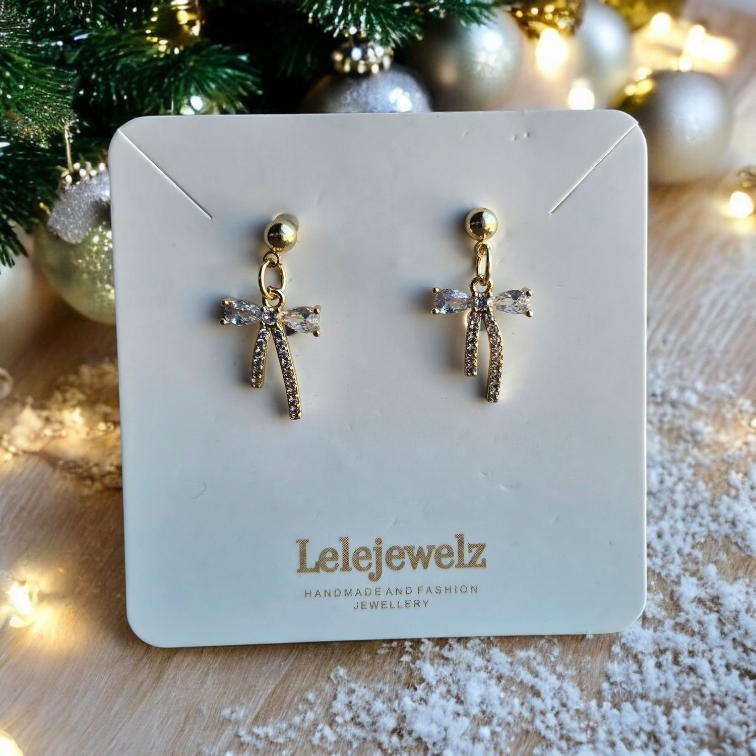 18K Gold Plated Bow Bow Earrings