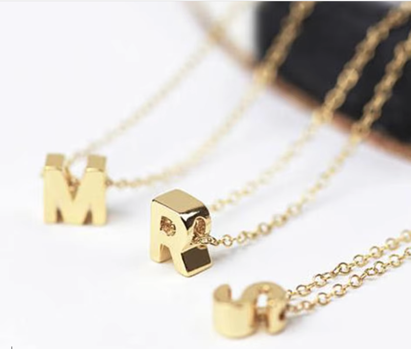 Waterproof Dainty Initial Alphabet Necklace