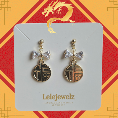 18k Gold Plated CNY Handmade Earrings
