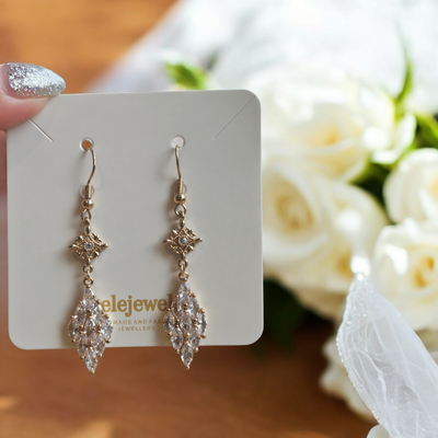 18K Gold Plated Wedding/Prom/Party Handmade Earrings