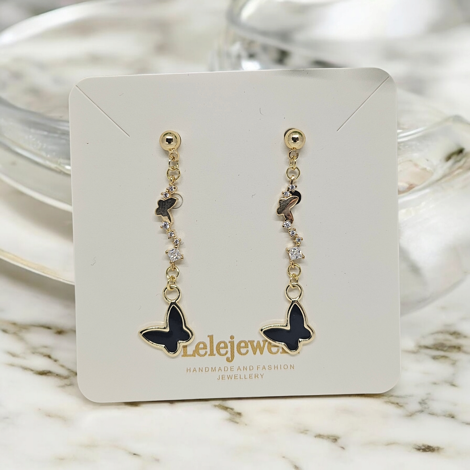 18K Gold Plated Butterfly Adonis Earrings