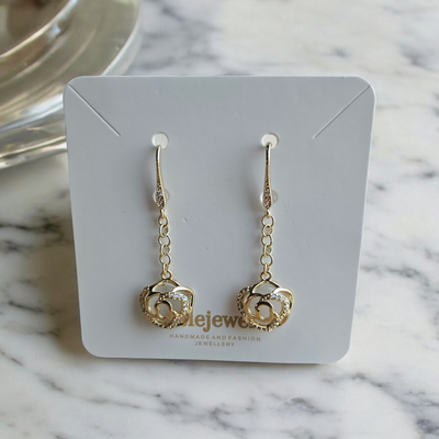 18K Gold Plated Rose Drop Earrings