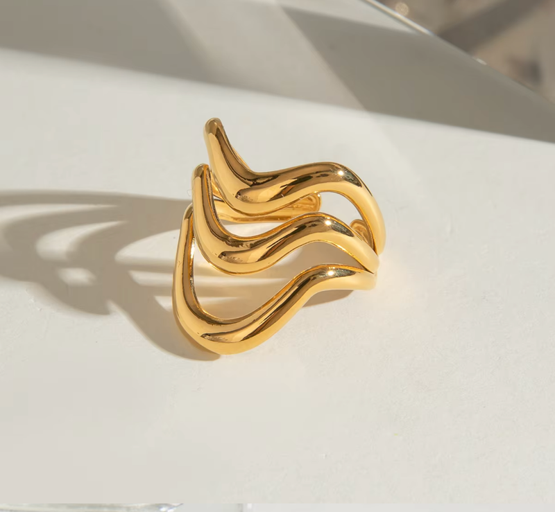 Waterproof Chunky Ripple Kelly Ring