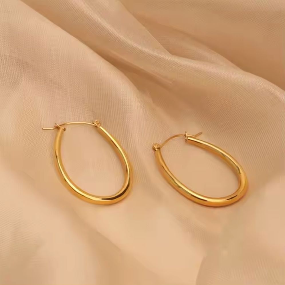 Waterproof Oval Olivia Hoops