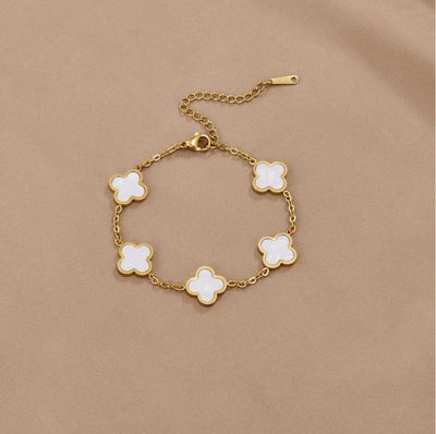 Waterproof White Clover Bracelet
