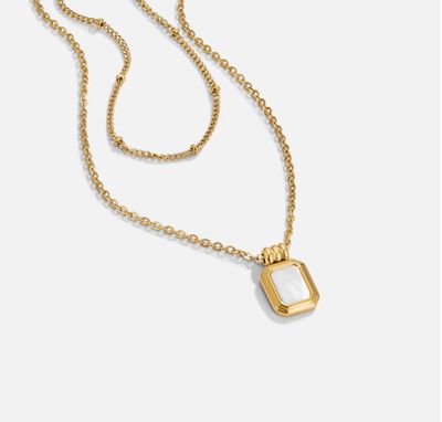 Waterproof 2-Layer White Pendant Arianna Necklace