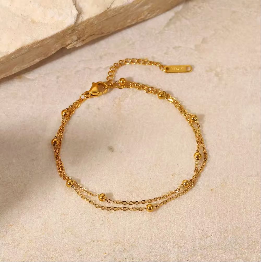 Waterproof 2-Layer Beaded Necklace