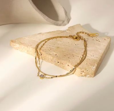 Waterproof 2-Layer Crystal Link Libby Bracelet