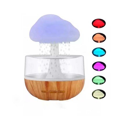 Rain Emulating Multi Color Mushroom Cloud Humidifier Night Light