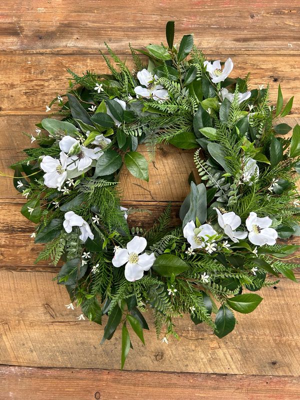 Couronne fleurs blanches 