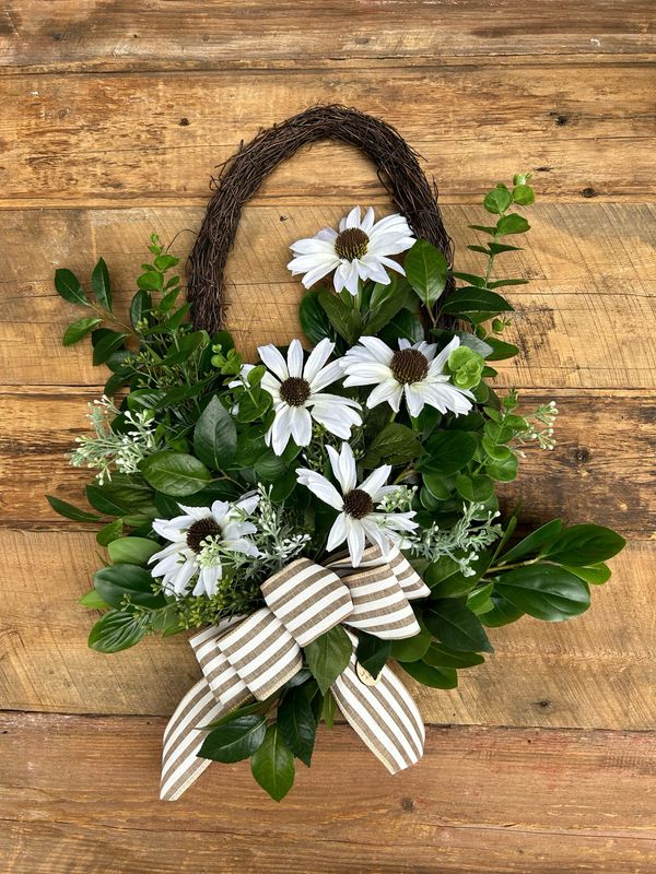 Couronne ovale rudbeckie blanche 
