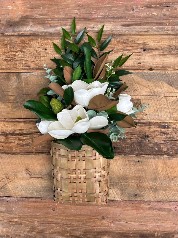 Panier de porte fleurs de magnolia 