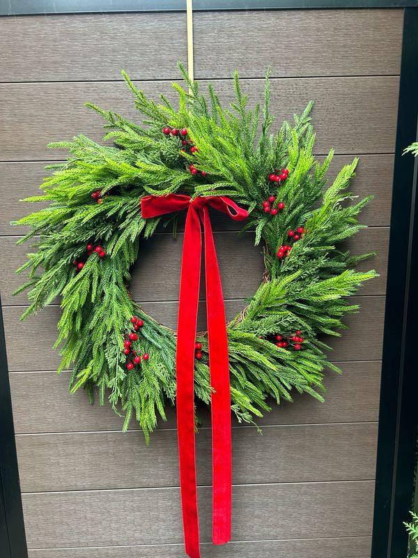 Couronne de branches de pin Norfolk 
