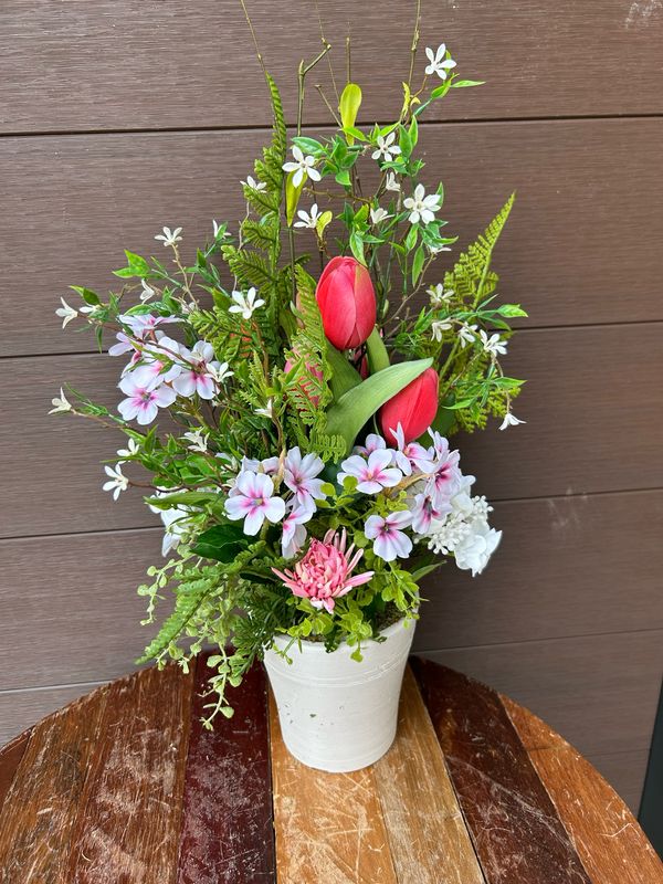 Arrangement tulipes fushia