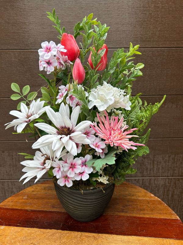 Arrangement tulipes fushia 