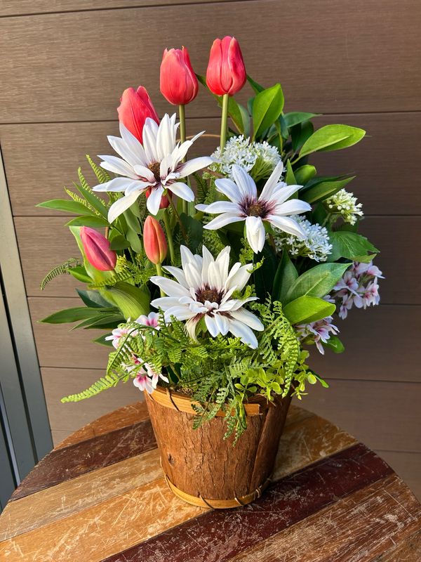 Arrangement tulipes fushia 