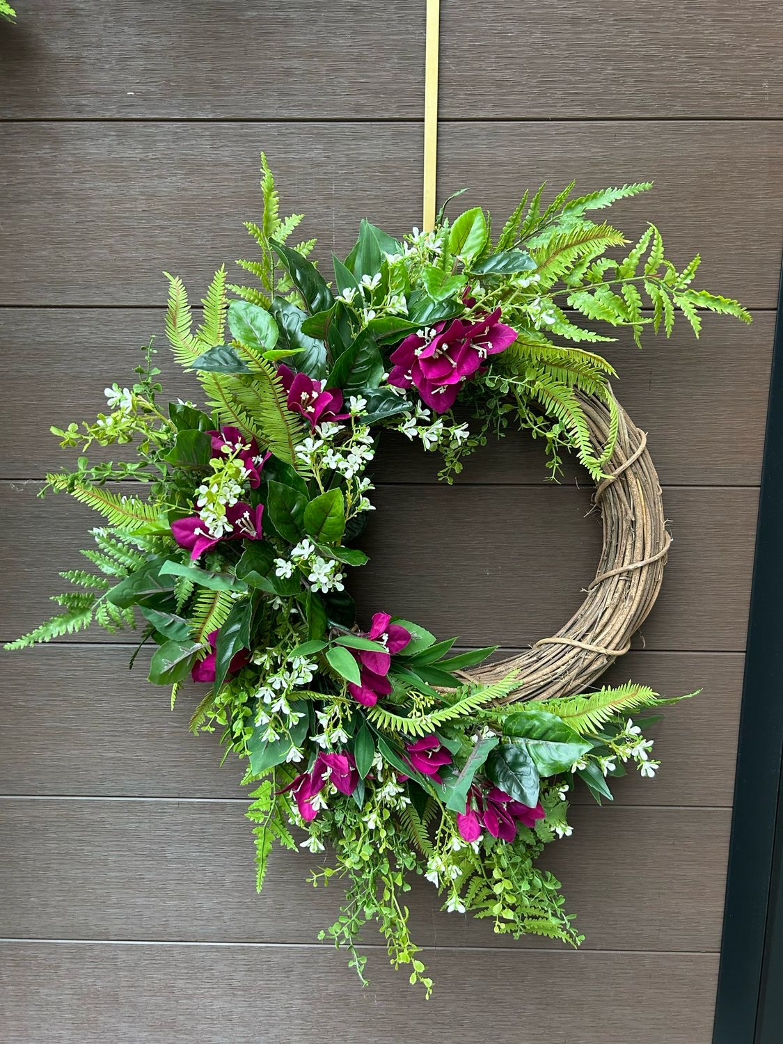 Couronne fleurs de bougainvilliers prune 