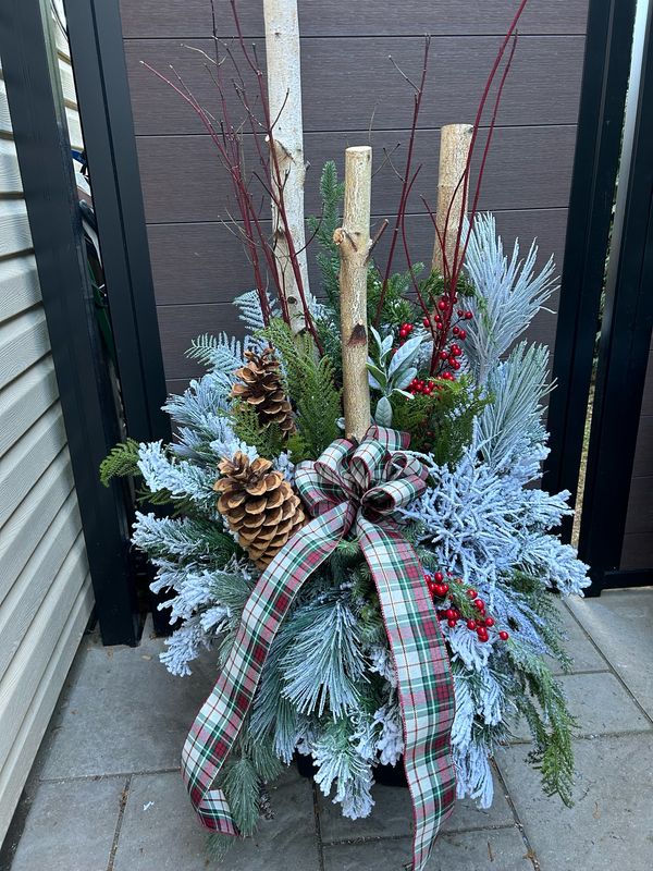 Arrangement d’hiver artificiel 72 pouces – Décoration de Noël faite à la main