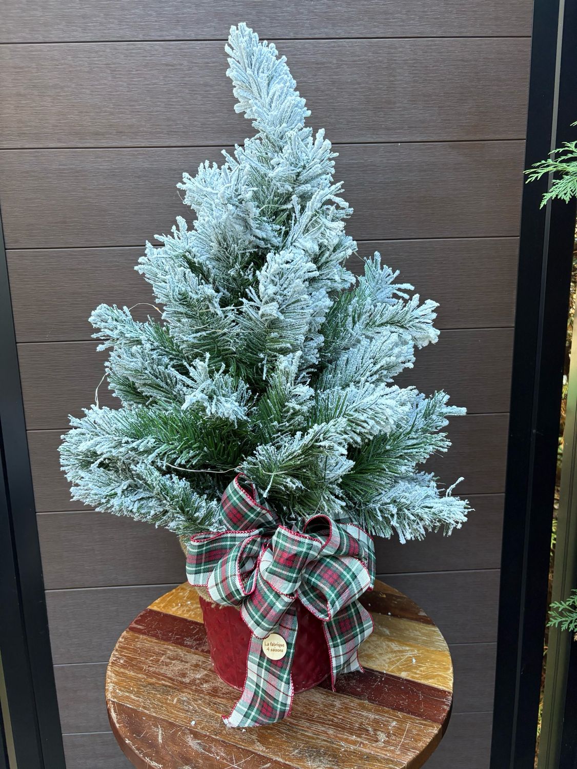 🎄 Petit sapin enneigé avec lumières programmables – Décoration de Noël artisanale