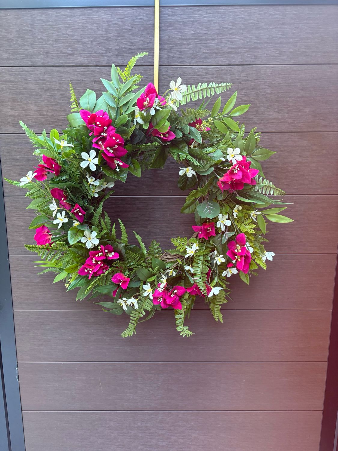 Couronne bougainvillier framboise – 26 pouces | Collection Béatrice