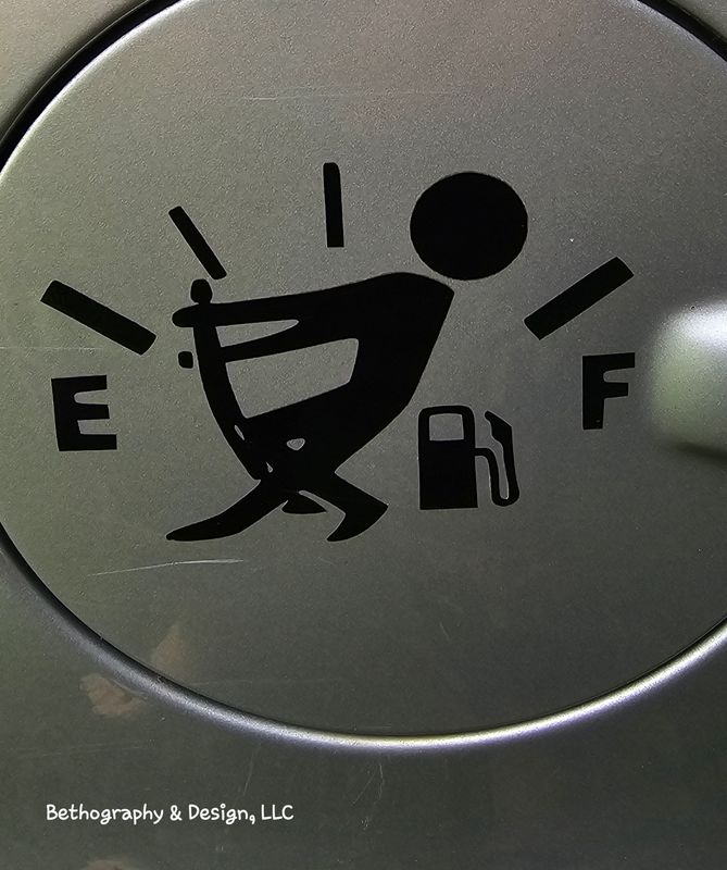 Funny gas gauge decal