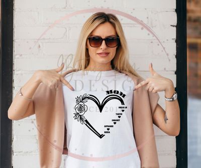 Custom &quot;Mom Heart&quot; Floral