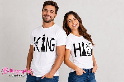 ♔ His Queen &amp; Her King Couples Matching Apparel Set