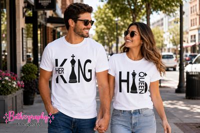 ♔ His Queen &amp; Her King Couples Matching Apparel Set