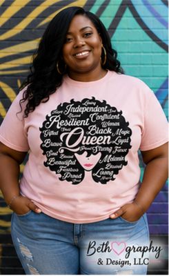 Black Queen Word Art Empowerment Graphic Apparel | T-Shirt, Sweatshirt &amp; Hoodie