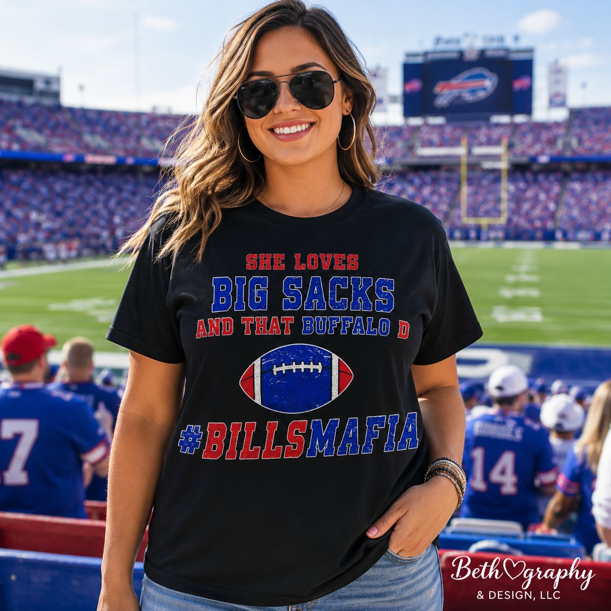 Personalized "She Loves Big Sacks and That Your Team D" Funny Football Apparel | T-Shirt, Sweatshirt & Hoodie Personalized "She Loves Big Sacks and That Your Team D" Funny Football Apparel | T-Shirt, Sweatshirt & Hoodie