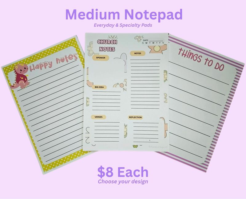 Medium Notepads – Everyday & Specialty Pads (5x7) Medium Notepads – Everyday & Specialty Pads (5x7)