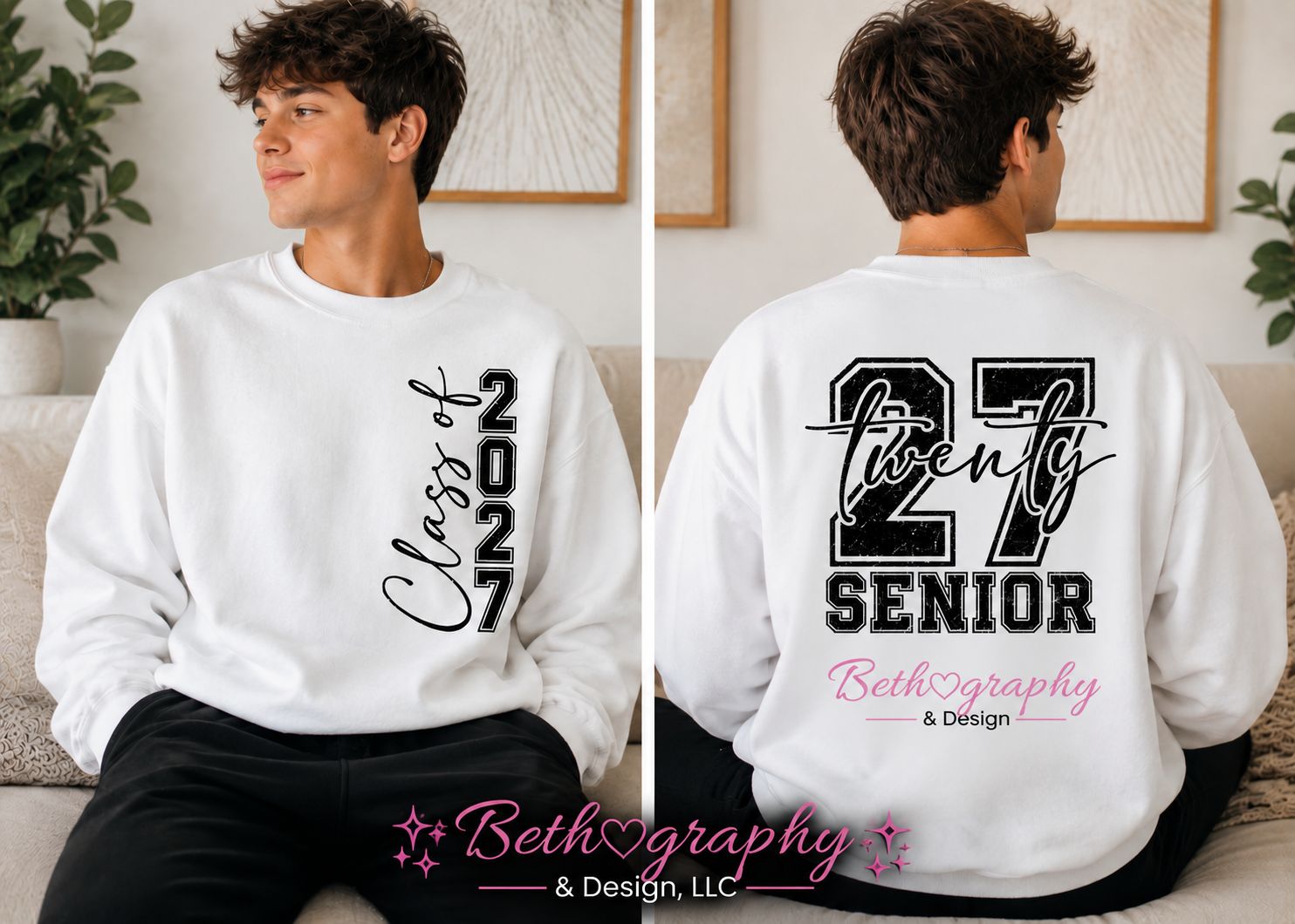 Class of 2027 Front &amp; Back Senior Shirt