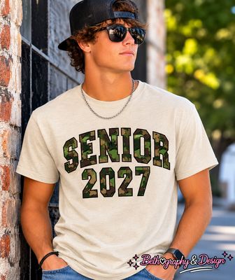 Senior 2027 Camo Graduation Apparel
