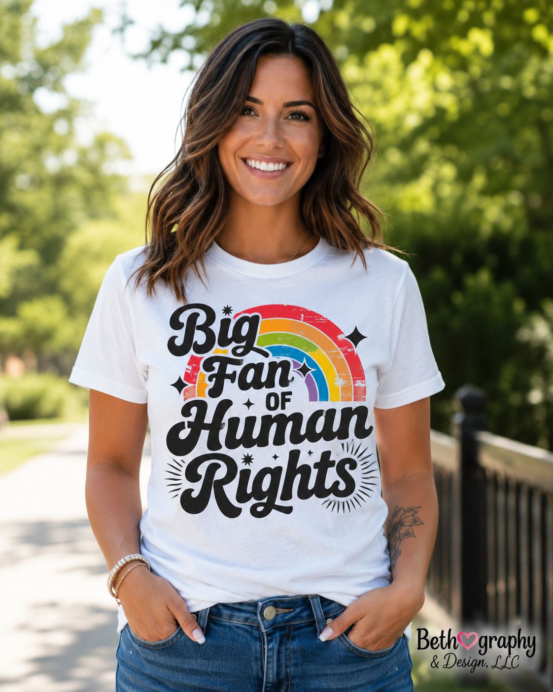 Big Fan of Human Rights Retro Rainbow Graphic Apparel Big Fan of Human Rights Retro Rainbow Graphic Apparel