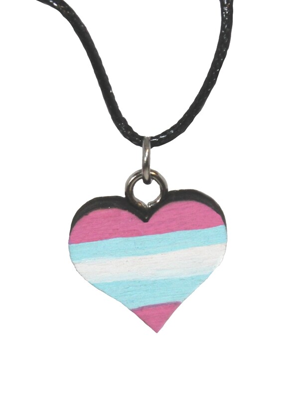 Transgender Pride Flag Heart Necklace