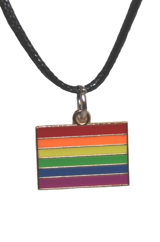 Classic Pride Rainbow Flag Charm Necklace