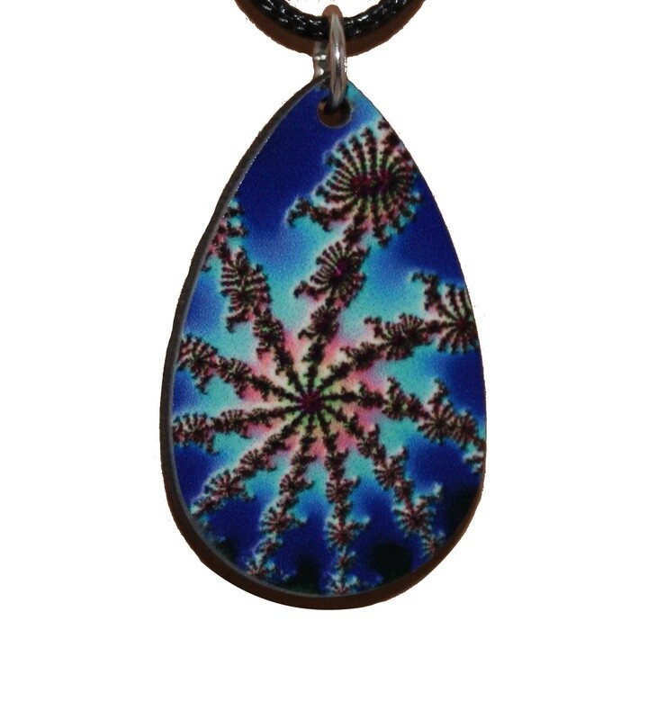 Fractal Firework Necklace, Island Blue