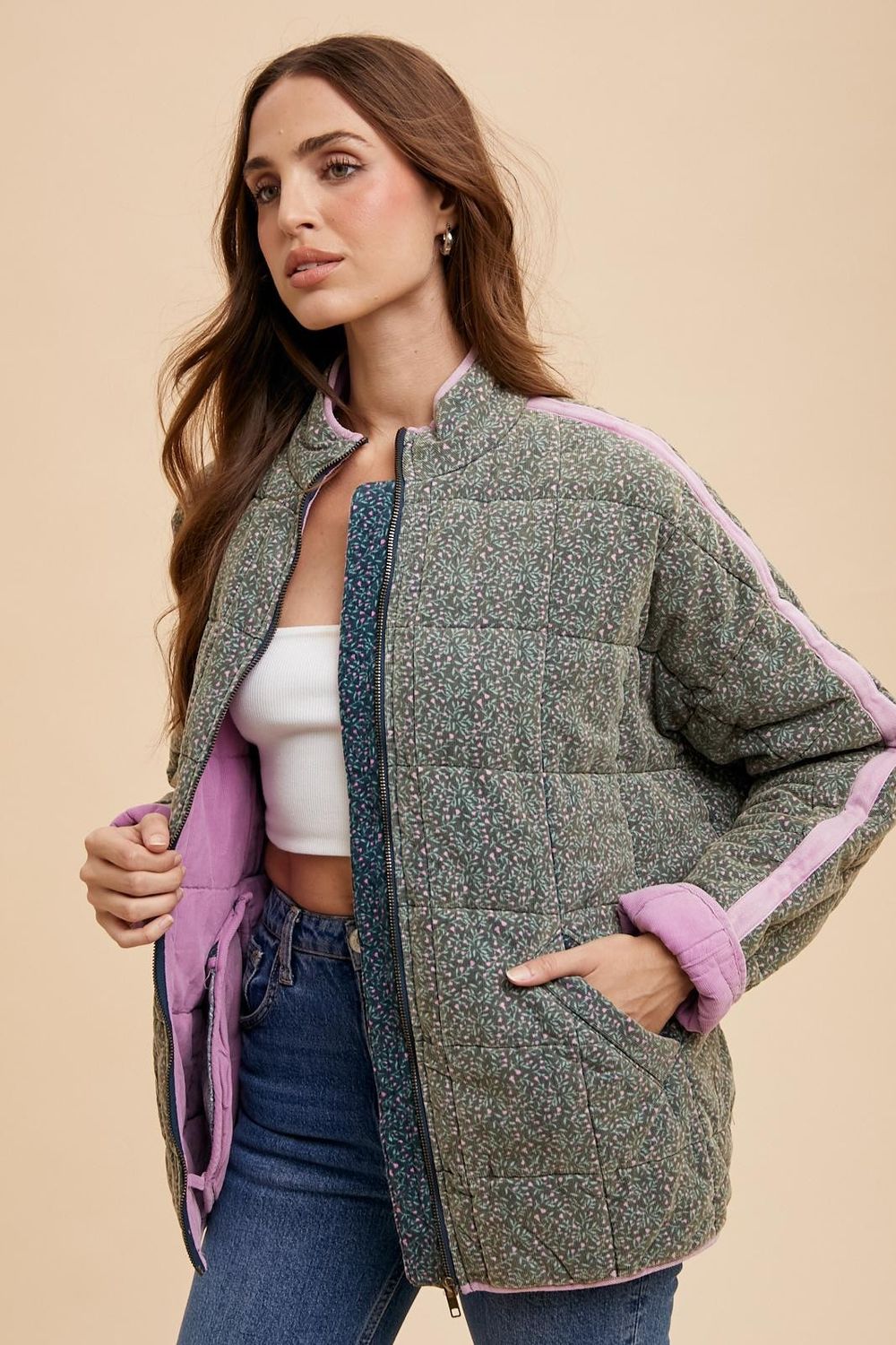 Floral Quilted Puffer Jacket