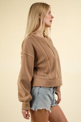 Cropped Mocha Contrast Top