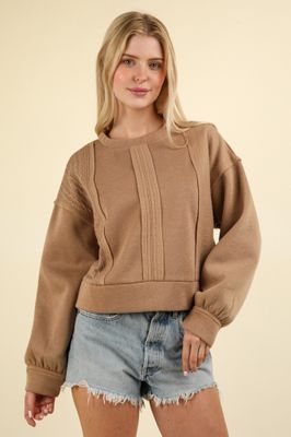 Cropped Mocha Contrast Top