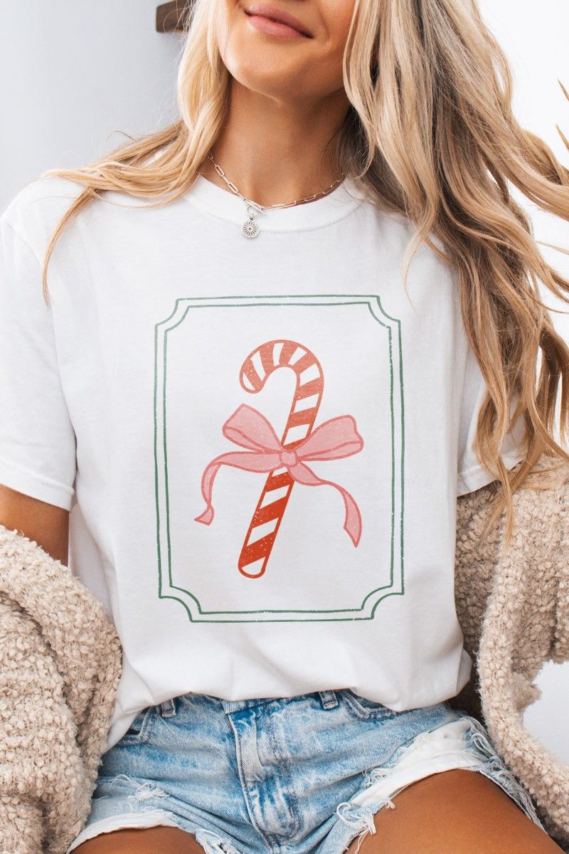 Candy Cane Bow Tee