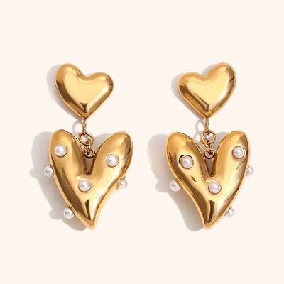 Pearl Heart Earrings