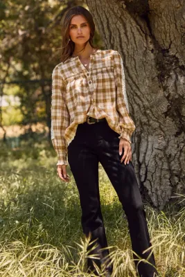 Lace and Plaid Blouse