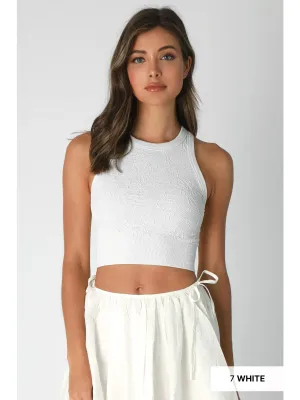 Lace High Neck Crop