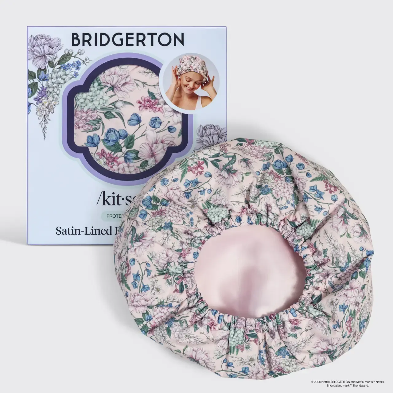 Bridgerton Satin-Lined Flexi Shower Cap