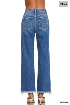 Plus Distressed Hem Denim